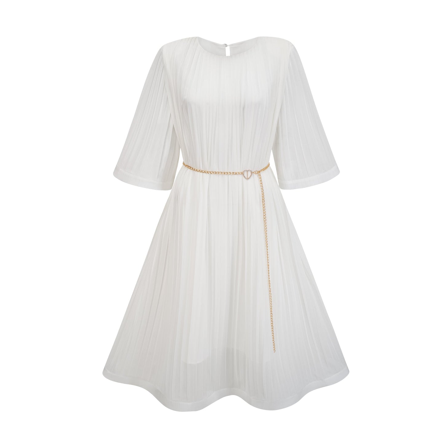 Gaëlle flared-sleeve pleated midi dress