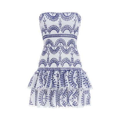 Georgiana broderie-anglaise off-shoulder mini dress