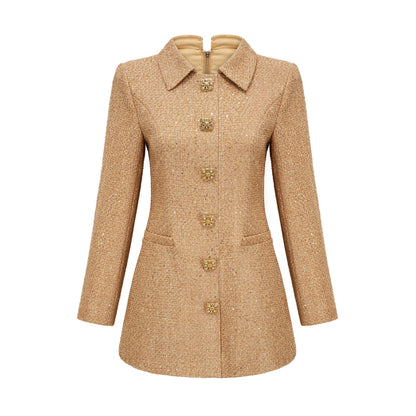 Morgane tweed long-sleeve mini dress