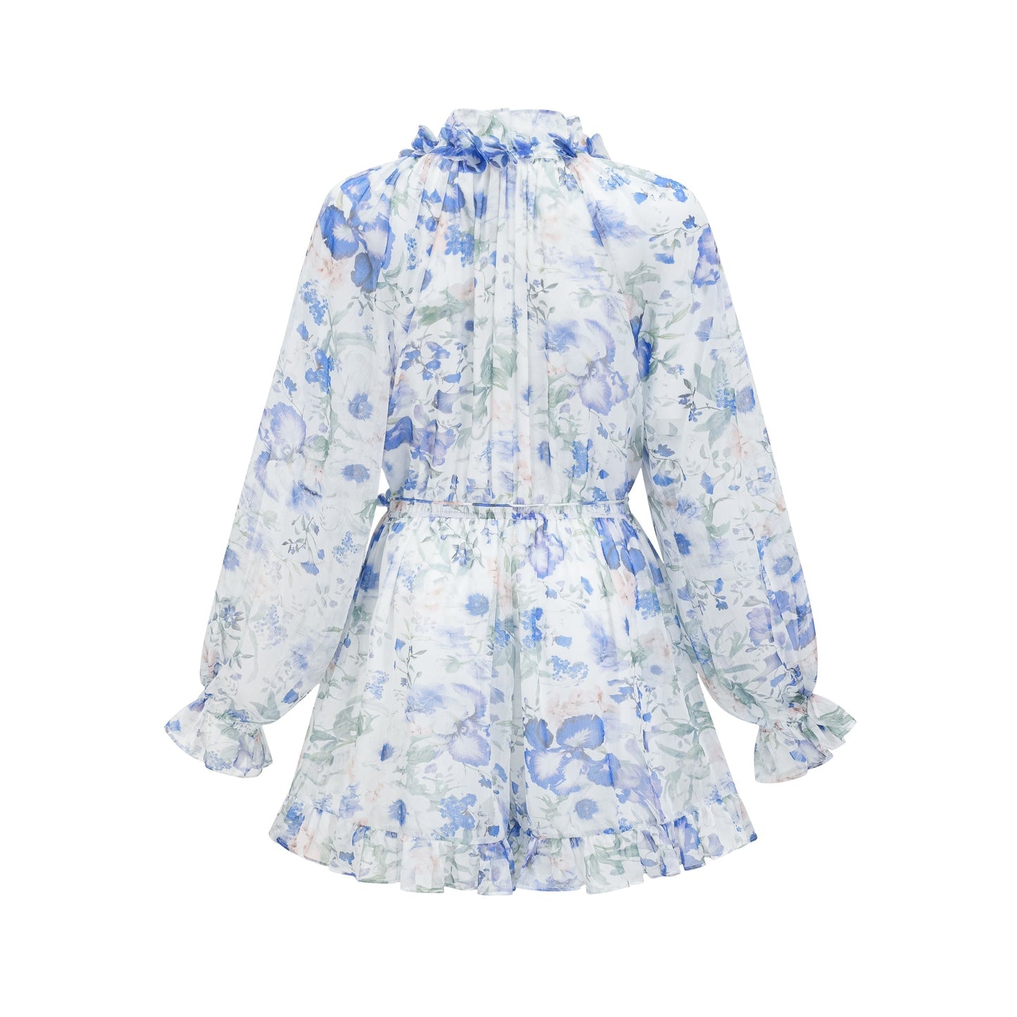 Isabeau white floral-print mini dress
