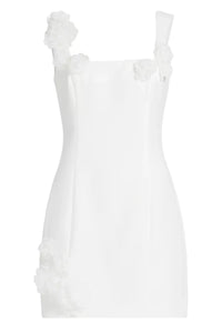 Dilanne Floral  Appliqué Mini Dress - White