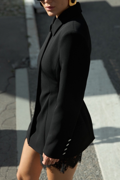 Dritra Lace Belted Mini Blazer Dress