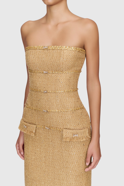 Elborno Gold Sequin Embellished Jacket