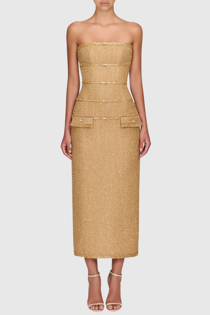Elborno Gold Sequin Embellished Jacket