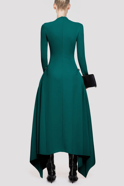 Eorkone Symmetric Draped Maxi Dress - Green