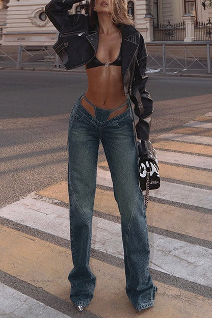 Eva Lace Up Jeans