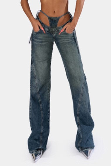 Eva Lace Up Jeans