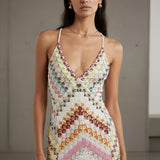Solange Sunset Striped Backless Maxi Dress