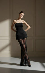 Elegant Lace Strapless Maxi Set