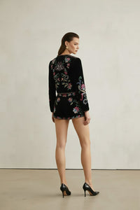 Velora Vintage Velvet Embroidered Jacket