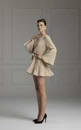 Elegant Pleated Flare Mini Dress
