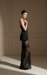 Elegant Lace Strapless Maxi Set