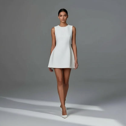 Backless Bow Mini Dress