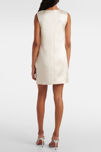 Giorlia Floral Appliqué Satin Mini Dress