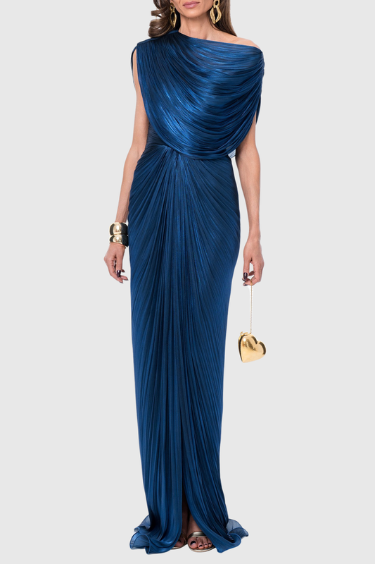 Gokera Off Shoulder Draped Maxi Dress