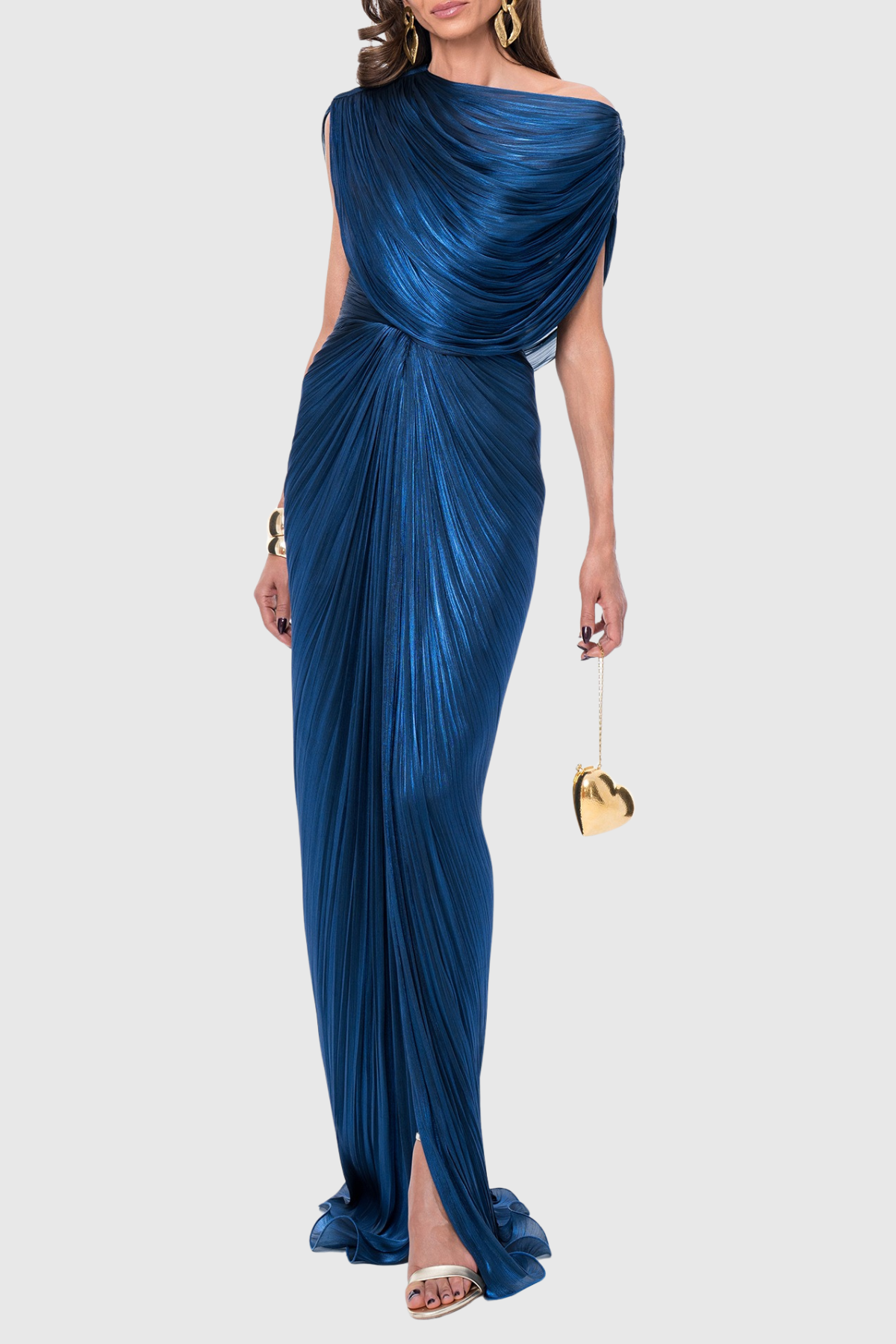 Gokera Off Shoulder Draped Maxi Dress