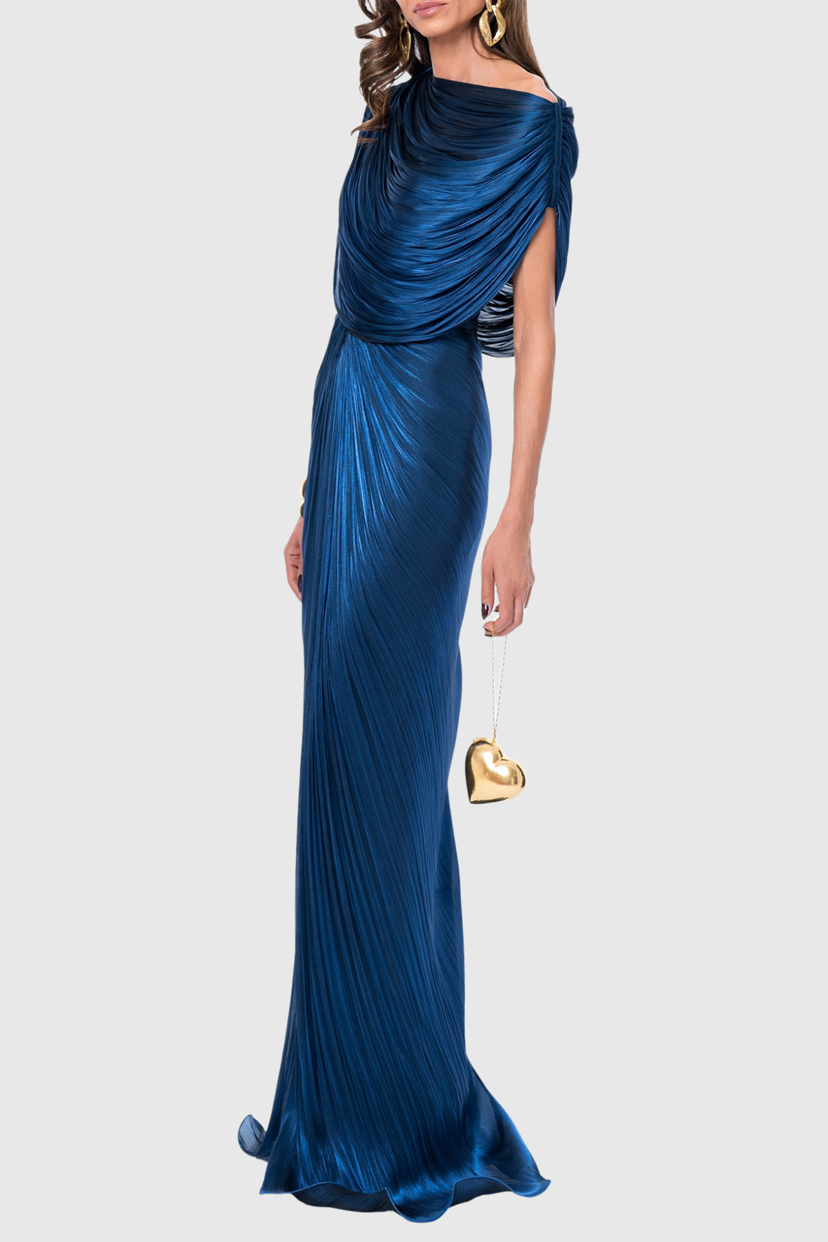 Gokera Off Shoulder Draped Maxi Dress