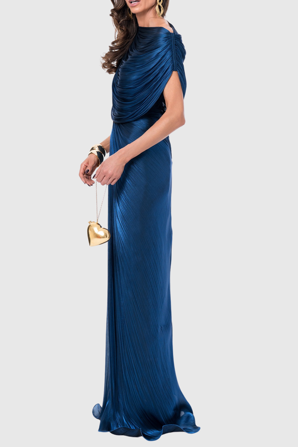 Gokera Off Shoulder Draped Maxi Dress