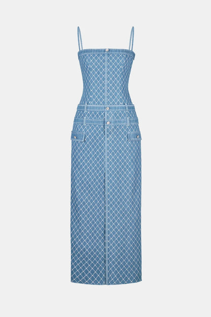 Hullar Denim String Midi Dress