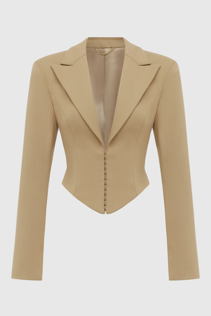 Jristella Corset Blazer & Mini Skirt Set - Khaki