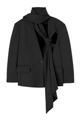 Lana Cutout  Asymmetric Blazer - Black