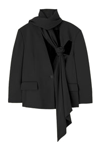 Lana Cutout  Asymmetric Blazer - Black
