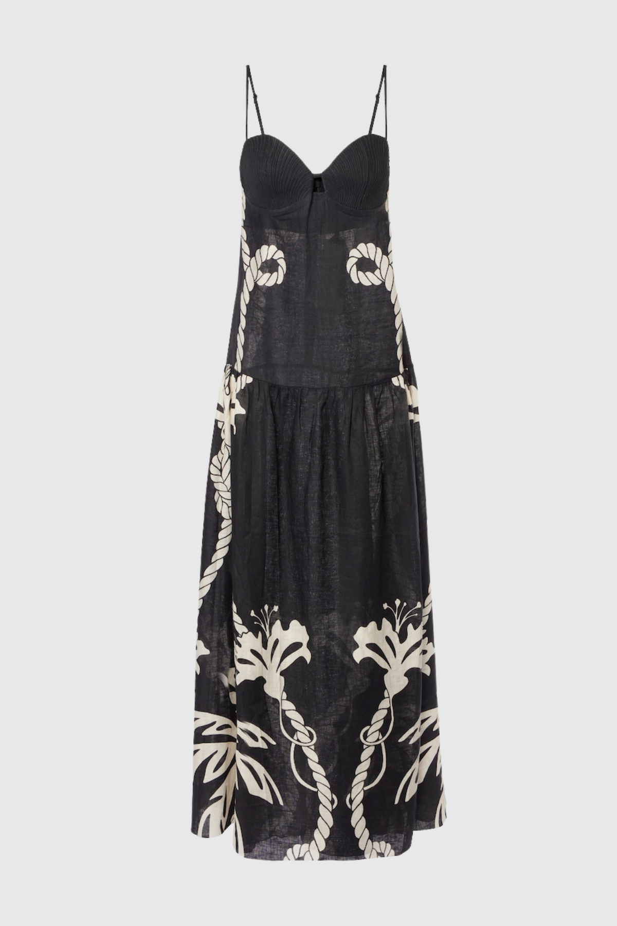 Lawerey Print Linen Maxi Dress