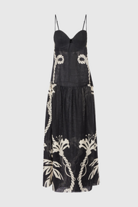 Lawerey Print Linen Maxi Dress