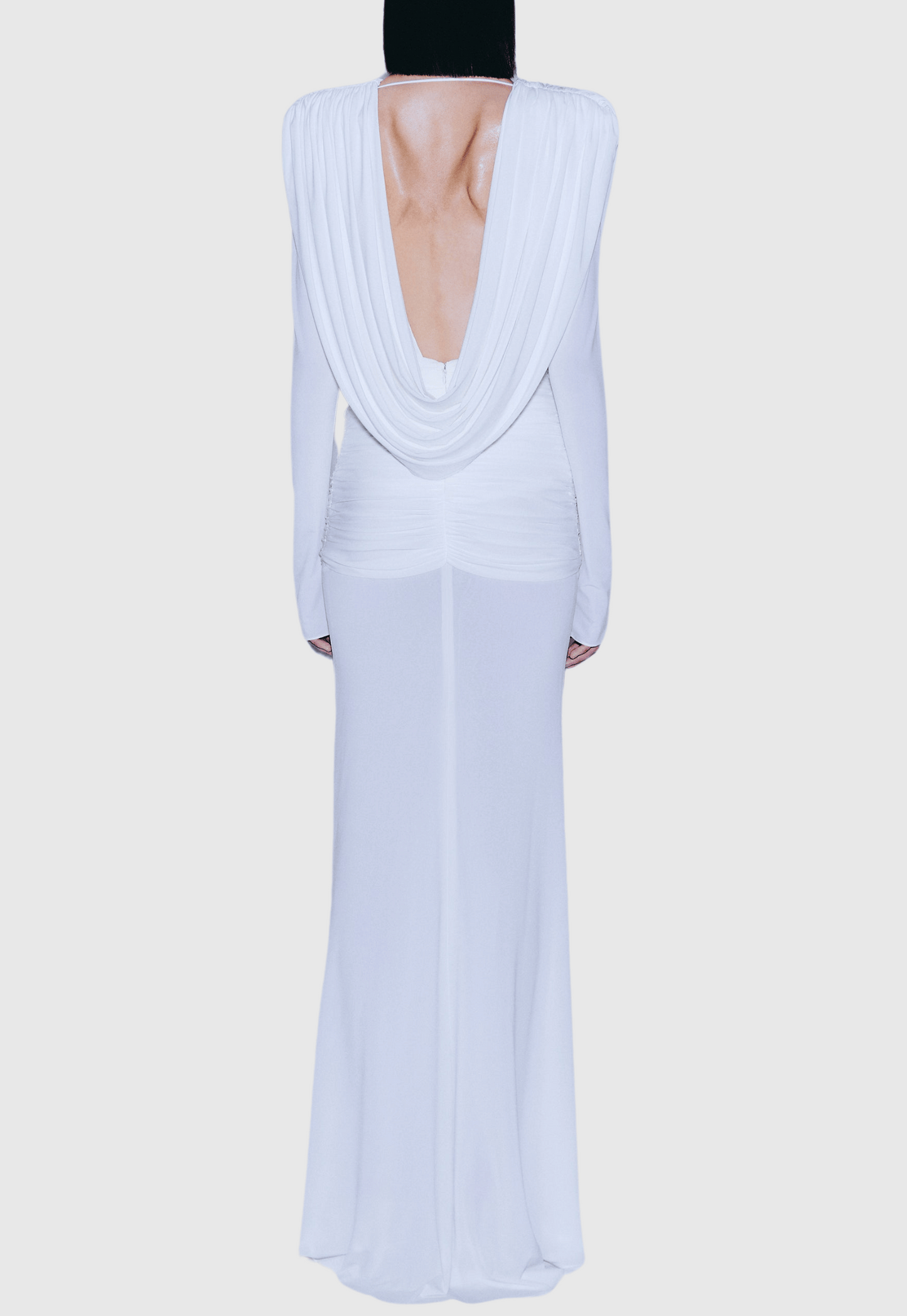 Linus V-neck Draped Backless Maxi Dress