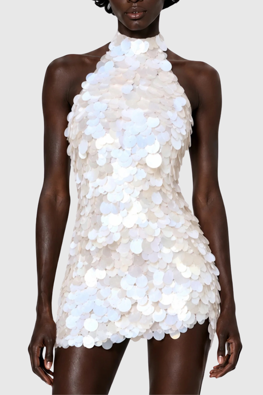 Llythe Halter Sequin Mini Dress