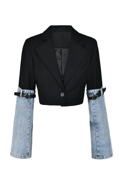 Madilyn Patchwork Denim Blazer