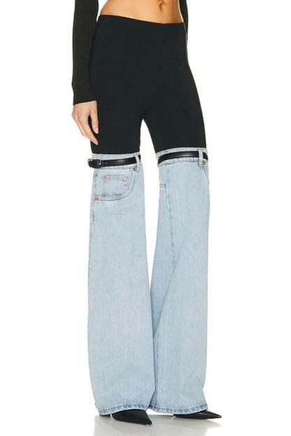 Madilyn Patchwork Jeans - Blue