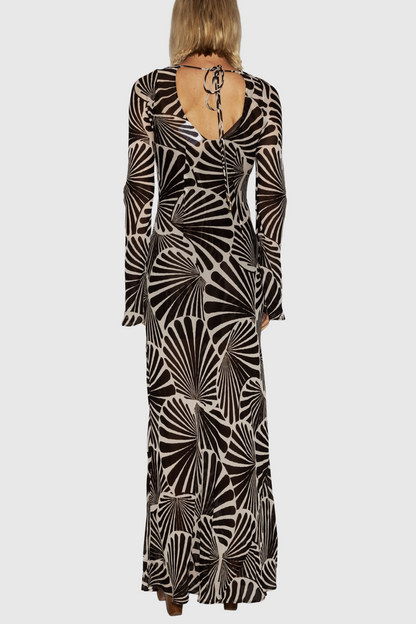 Milada Print Maxi Silk Dress