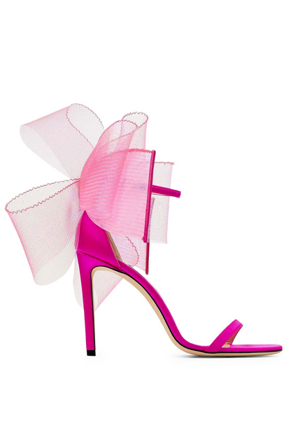 Miranda Bow-embellished Satin Sandals - Black