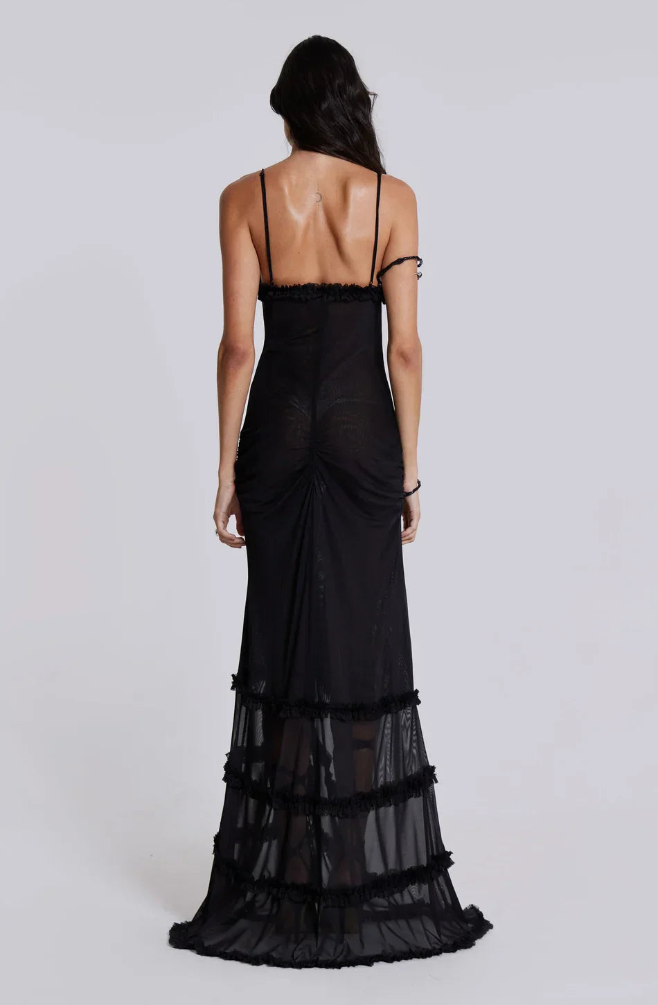 Norah Printed Maxi Dress - Black