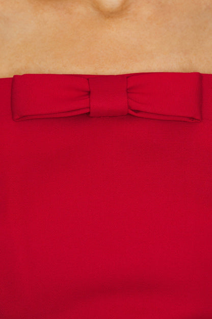 Obozh Bow Strapless Maxi Dress - Red