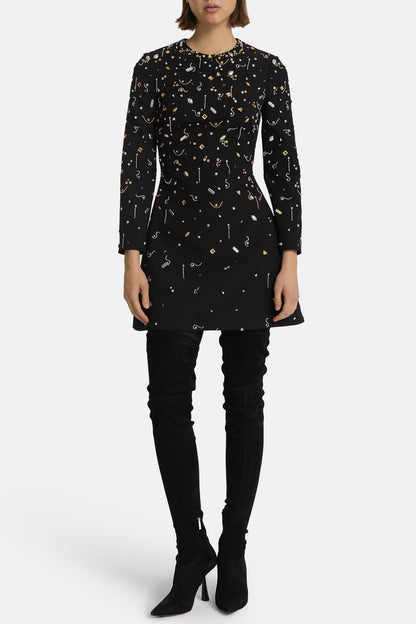 Pamaria Diamante Embroidery Mini Dress