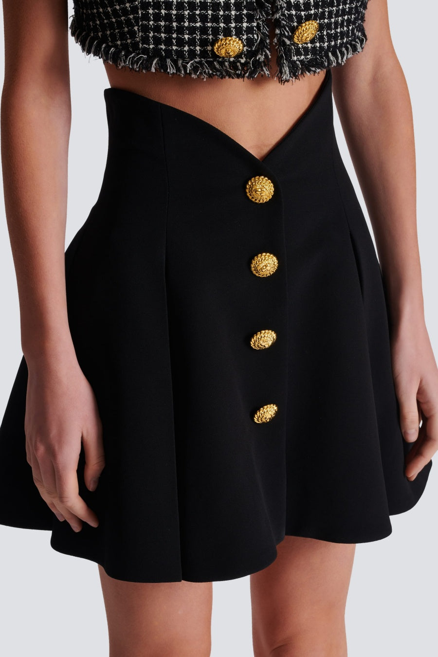 Rayne Gold Buttoned Mini Skirt
