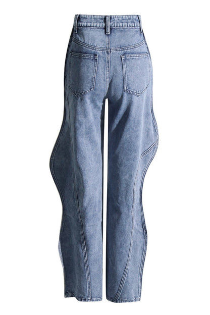 Rhea 3D Wave Deconstruction Jeans