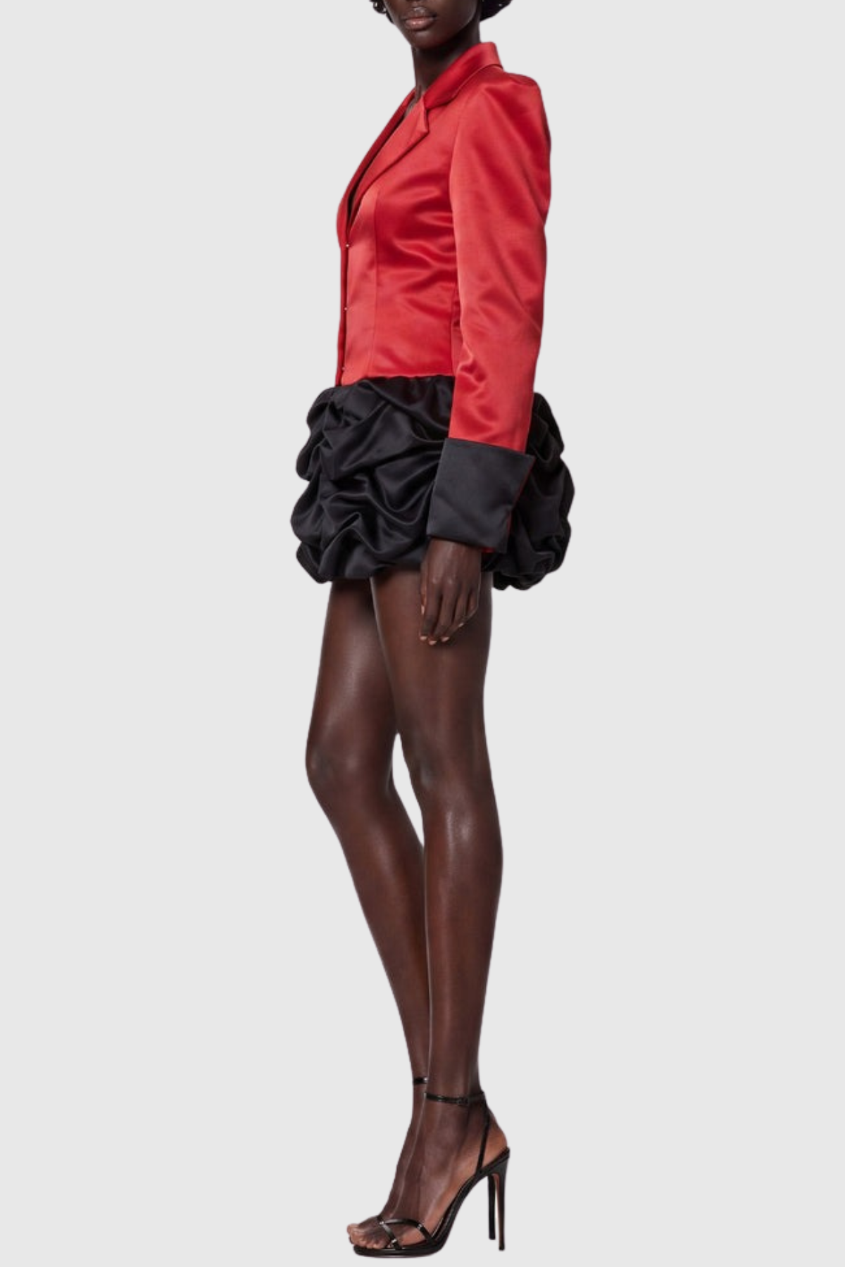Ropefa Satin Contrast Mini Blazer Dress