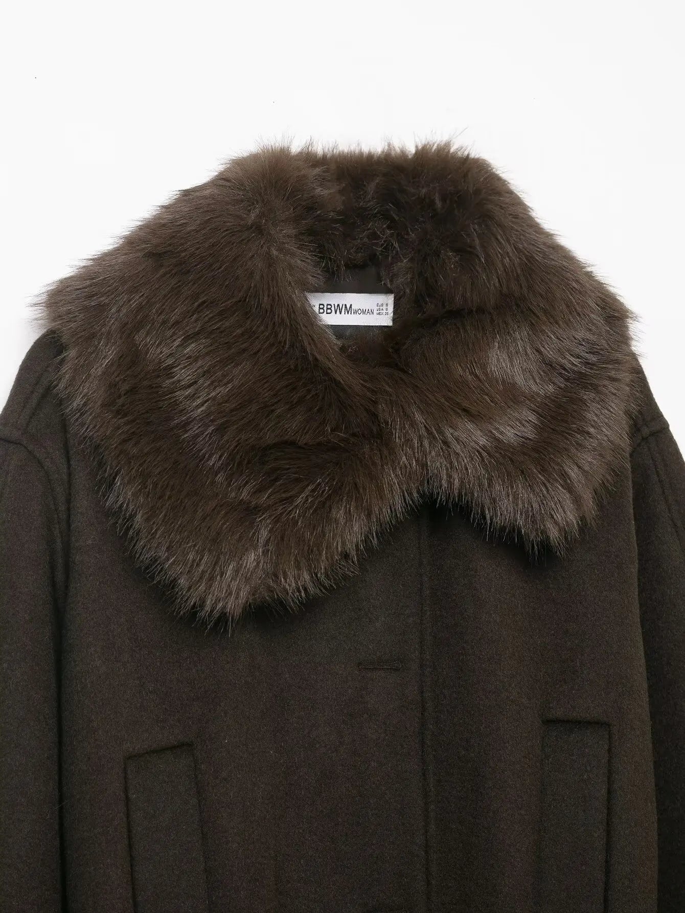 Maison Celie Chic Fur-Collar Wrap Coat