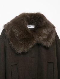 Maison Celie Chic Fur-Collar Wrap Coat