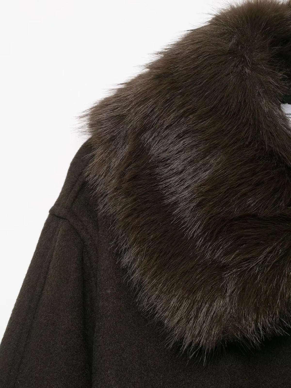 Maison Celie Chic Fur-Collar Wrap Coat