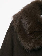 Maison Celie Chic Fur-Collar Wrap Coat