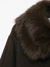 Maison Celie Chic Fur-Collar Wrap Coat
