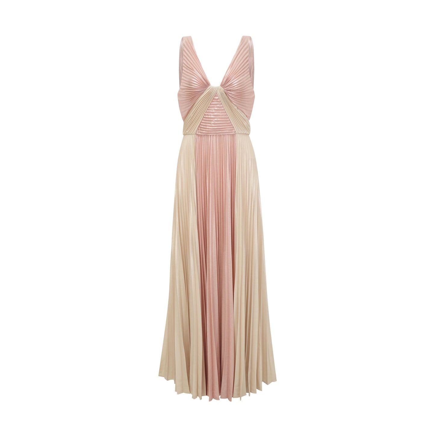 Shiema high-shine pleated dress