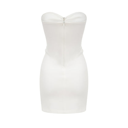 Melina bow-detail crystal mini dress