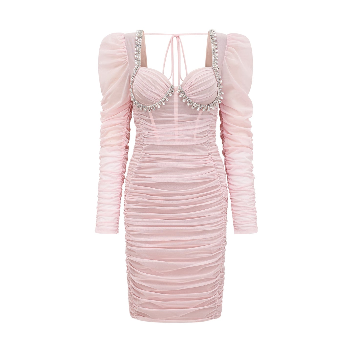 Eloite pink mesh midi dress