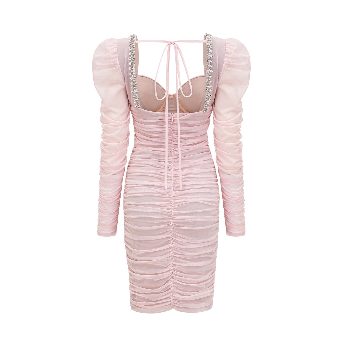 Eloite pink mesh midi dress