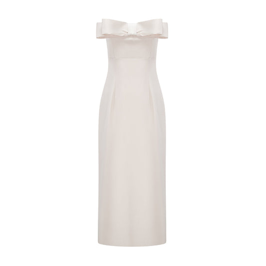 Lana bow-detail off-shoulder dress